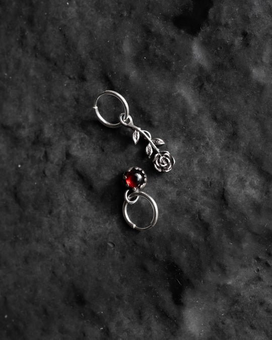Rose & Garnet Sterling Silver Earrings