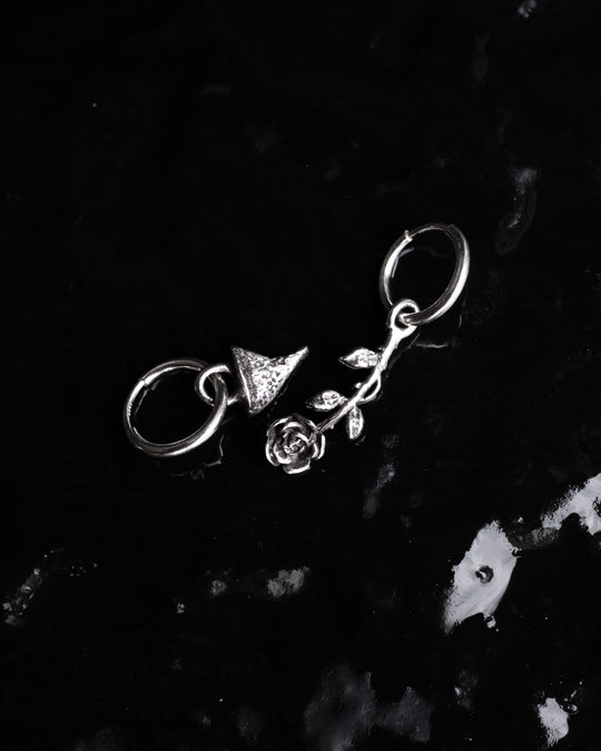 Rose & Thorn Sterling Silver Earrings