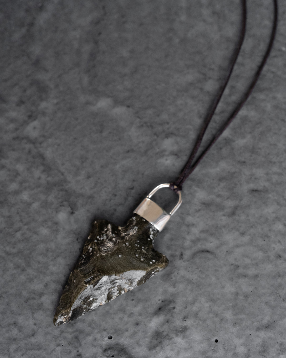 Gold Sheen Obsidian Arrowhead Sterling Silver Necklace
