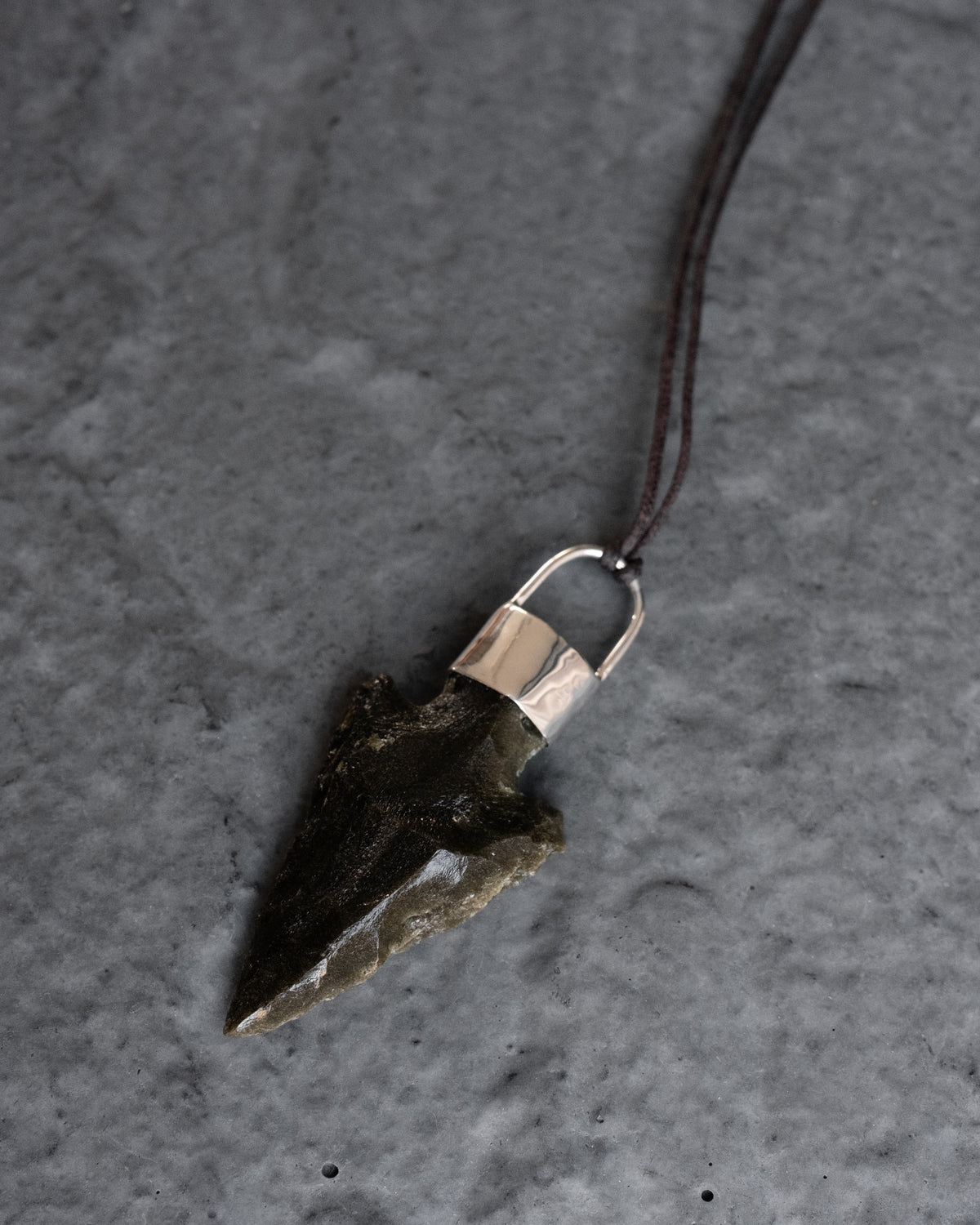 Gold Sheen Obsidian Arrowhead Sterling Silver Necklace