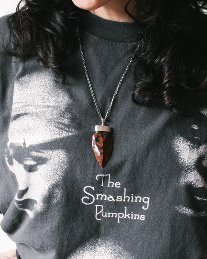 Mahogany Obsidian Arrowhead Sterling Silver Necklace