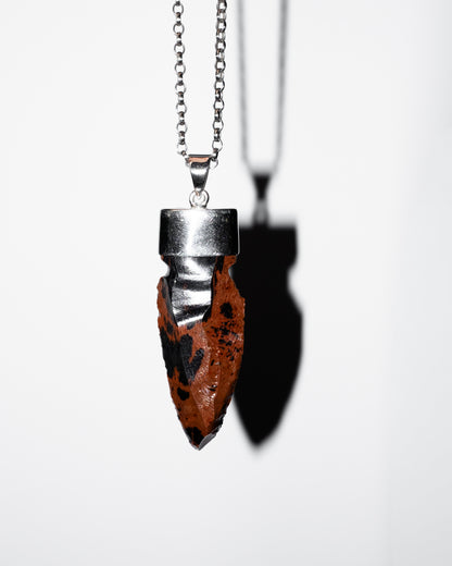 Mahogany Obsidian Arrowhead Sterling Silver Necklace