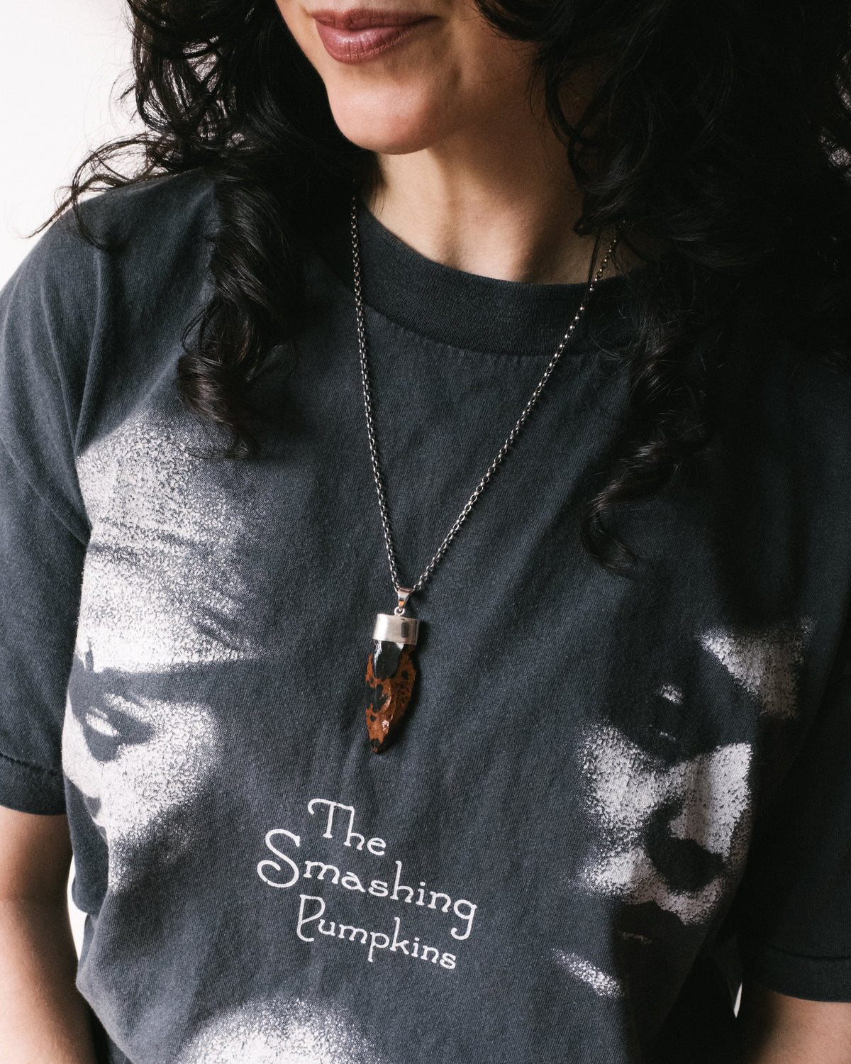Mahogany Obsidian Arrowhead Sterling Silver Necklace