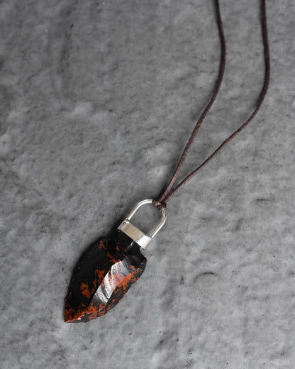 Mahogany Obsidian Arrowhead Sterling Silver Necklace