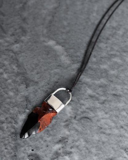 Mahogany Obsidian Arrowhead Sterling Silver Necklace
