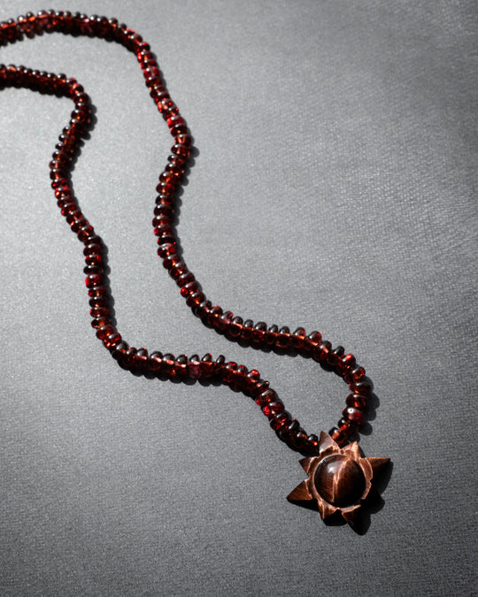Red Tiger's Eye Solaris Beaded Necklace