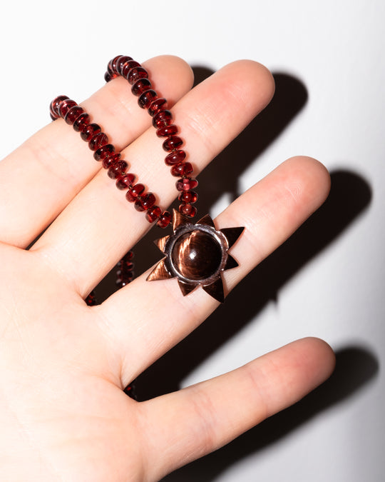 Red Tiger's Eye Solaris Beaded Necklace