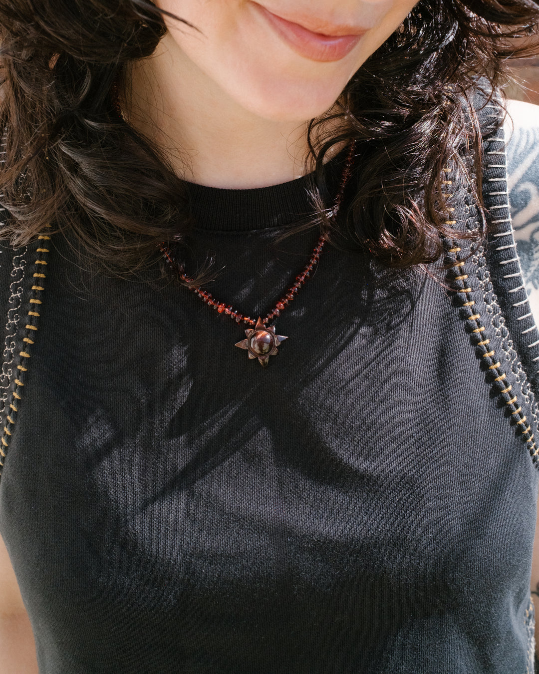 Red Tiger's Eye Solaris Beaded Necklace