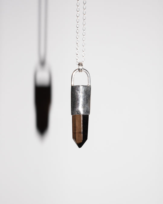 Smoky Quartz Sterling Silver Necklace #6