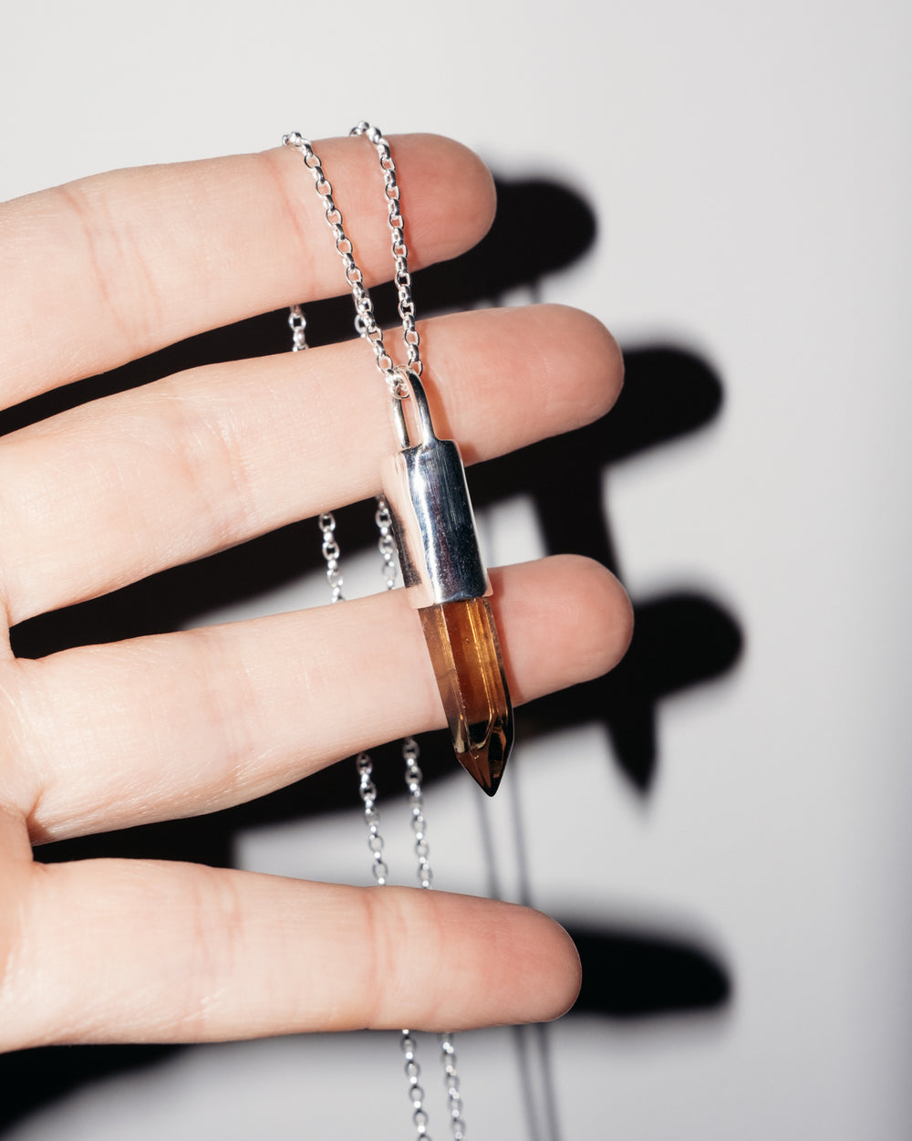 Smoky Citrine Sterling Silver Necklace #3