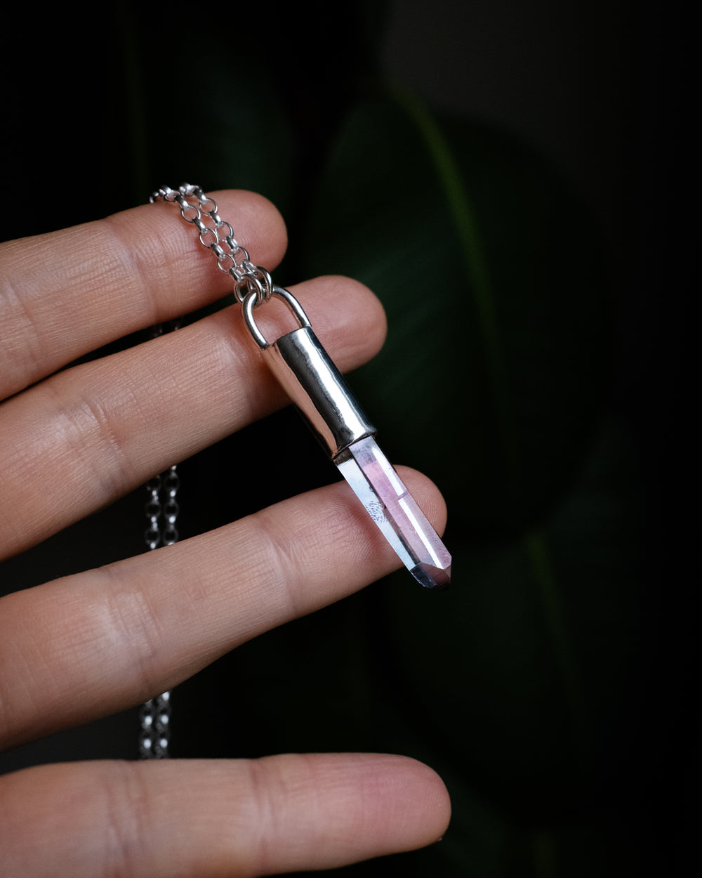 Tanzine Aura Quartz Sterling Silver Necklace #1