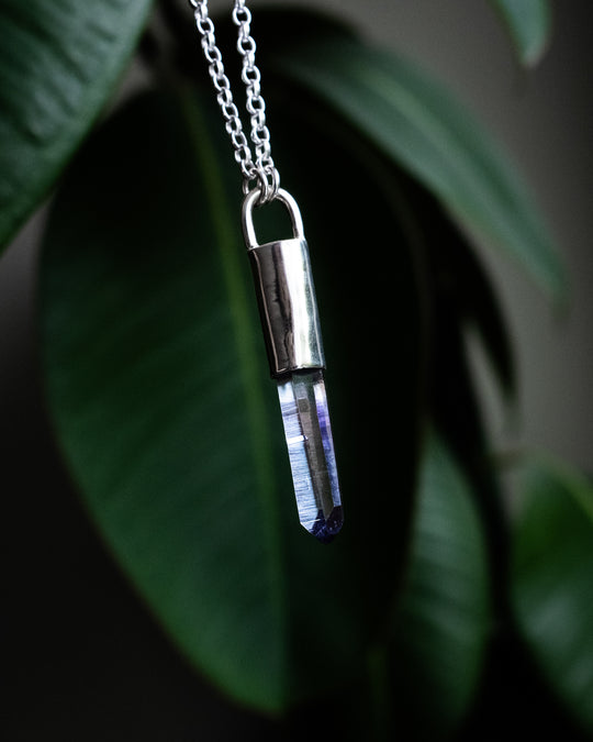 Tanzine Aura Quartz Sterling Silver Necklace #1