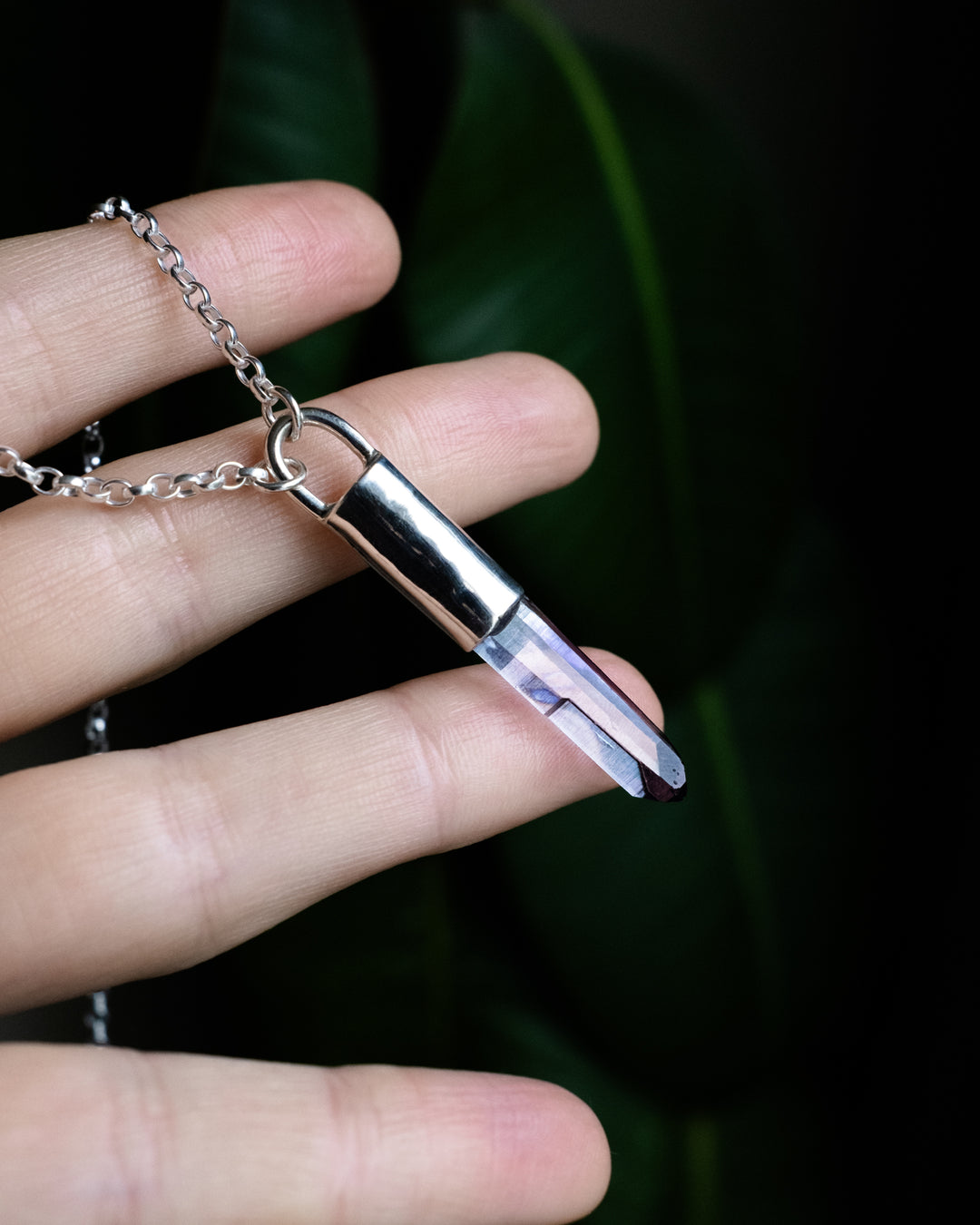 Tanzine Aura Quartz Sterling Silver Necklace #1