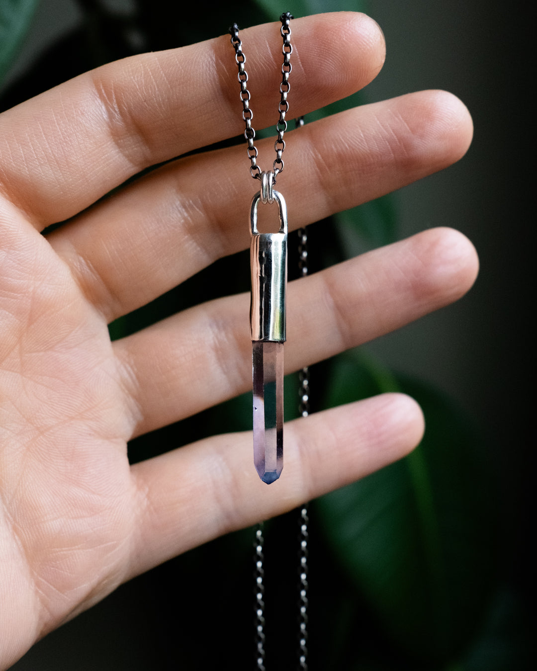 Tanzine Aura Quartz Sterling Silver Necklace #2