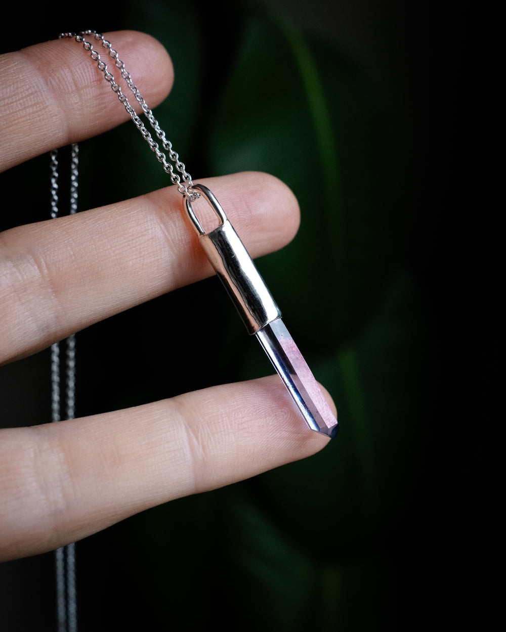 Tanzine Aura Quartz Sterling Silver Necklace #3