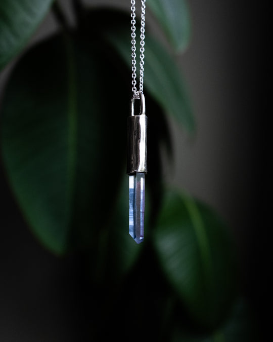 Tanzine Aura Quartz Sterling Silver Necklace #3