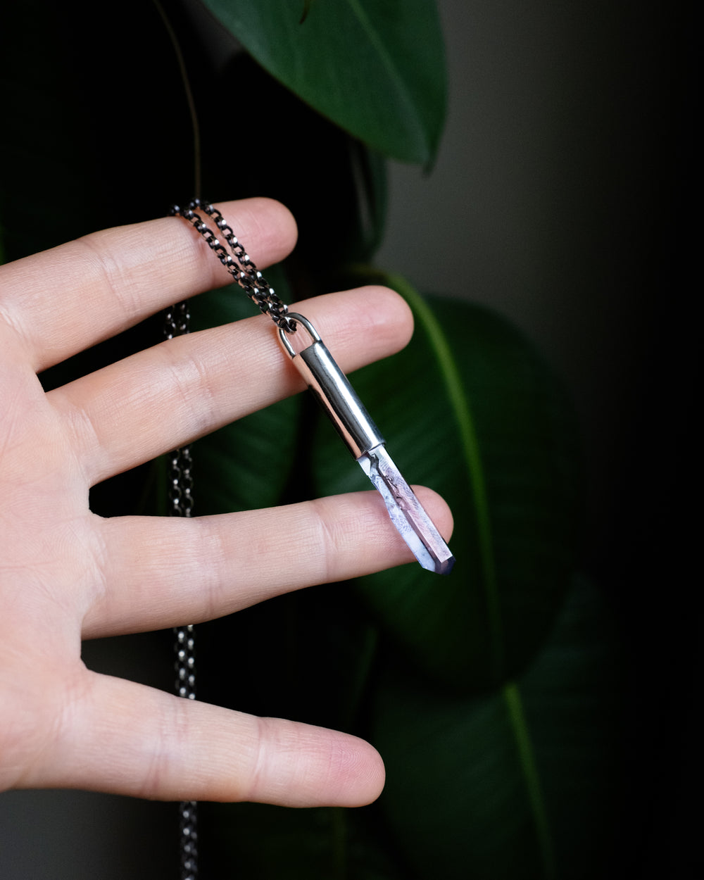 Tanzine Aura Quartz Sterling Silver Necklace #4