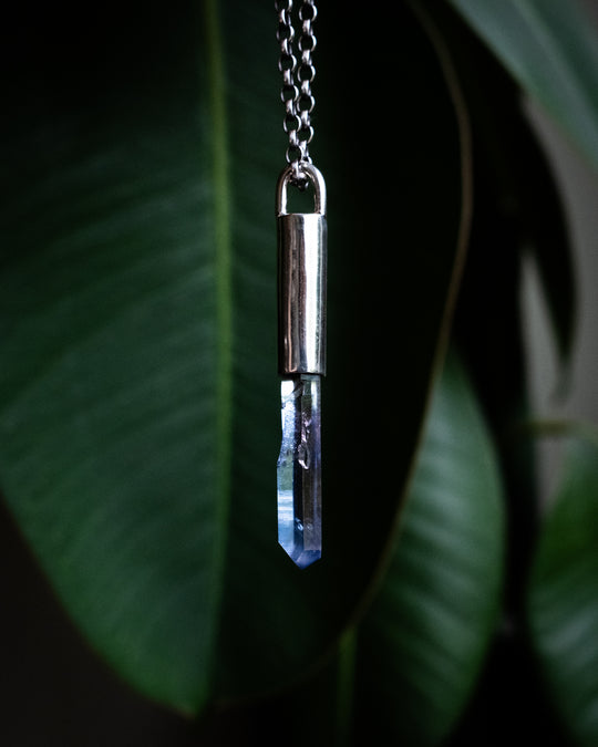 Tanzine Aura Quartz Sterling Silver Necklace #4