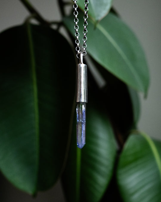 Tanzine Aura Quartz Sterling Silver Necklace #4