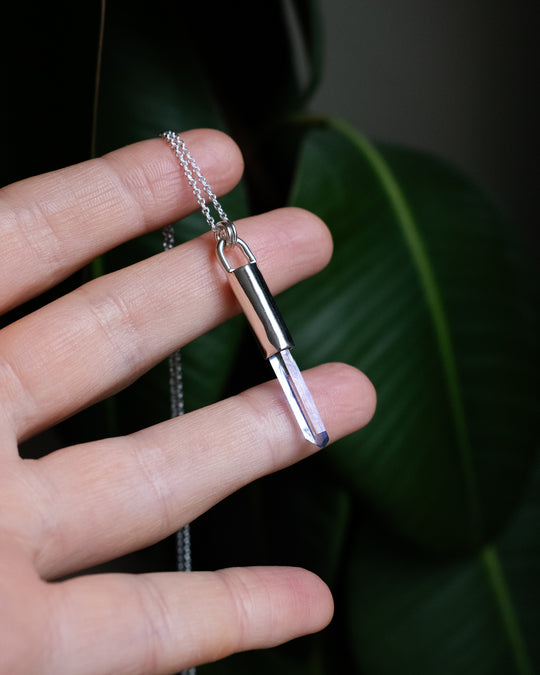 Tanzine Aura Quartz Sterling Silver Necklace #5