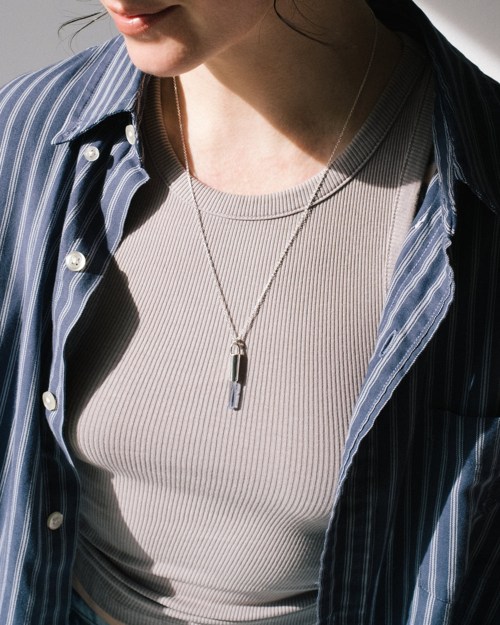 Tanzine Aura Quartz Sterling Silver Necklace #5