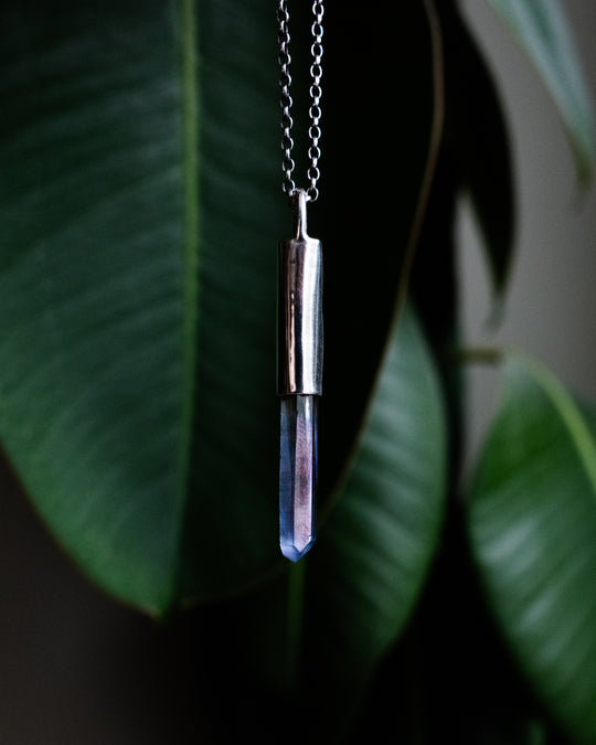 Tanzine Aura Quartz Sterling Silver Necklace #6