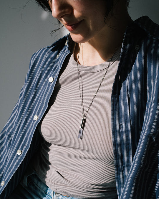 Tanzine Aura Quartz Sterling Silver Necklace #6