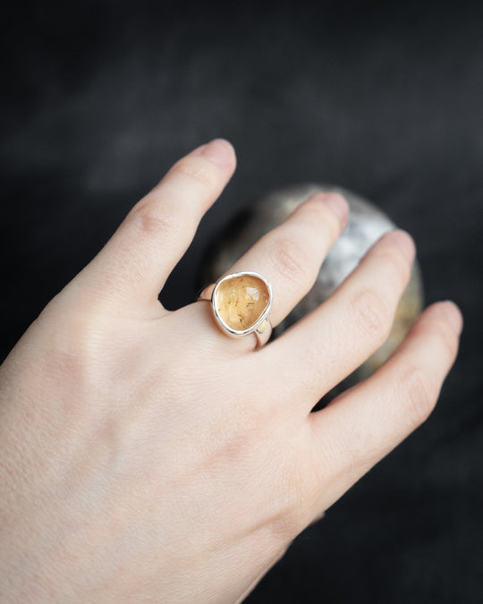Natural Citrine Ring in Sterling Silver - Size 5 US / J 1/2 UK