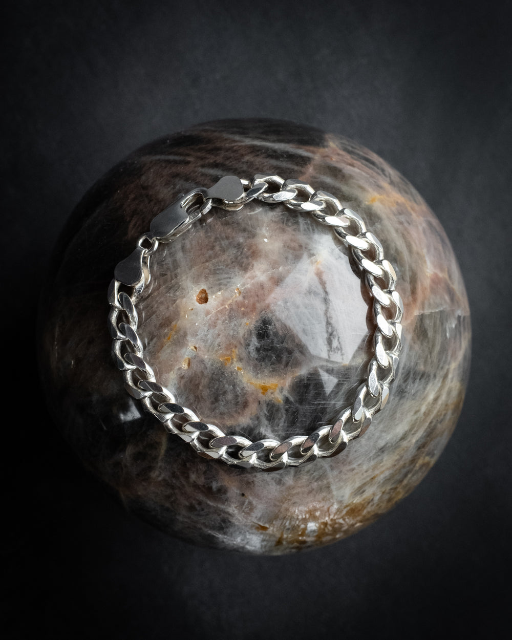 Heavy Sterling Silver Curb Bracelet 6.75"