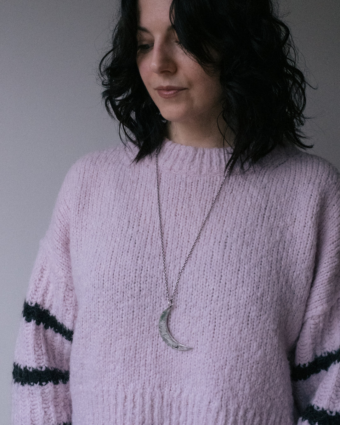 Large Crescent Moon Necklace #1