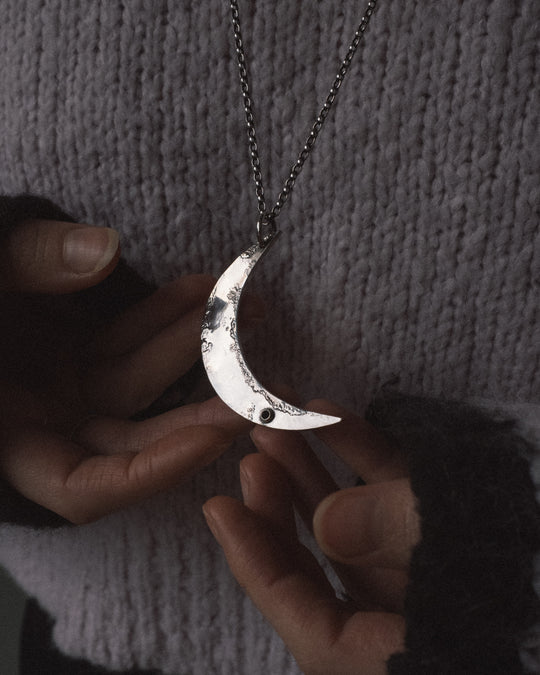 Large Crescent Moon Necklace #1