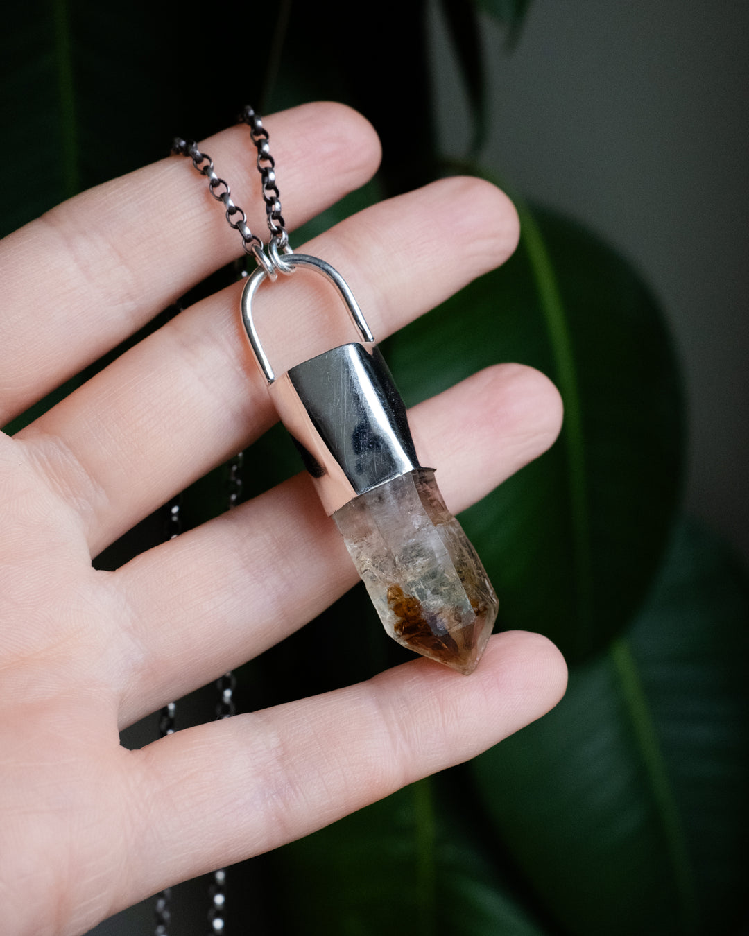 Petroleum Quartz Sterling Silver Necklace #1