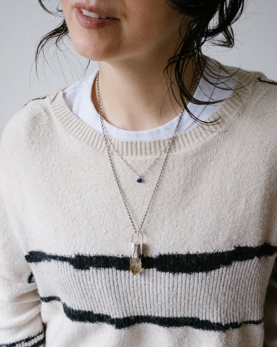 Petroleum Quartz Sterling Silver Necklace #1