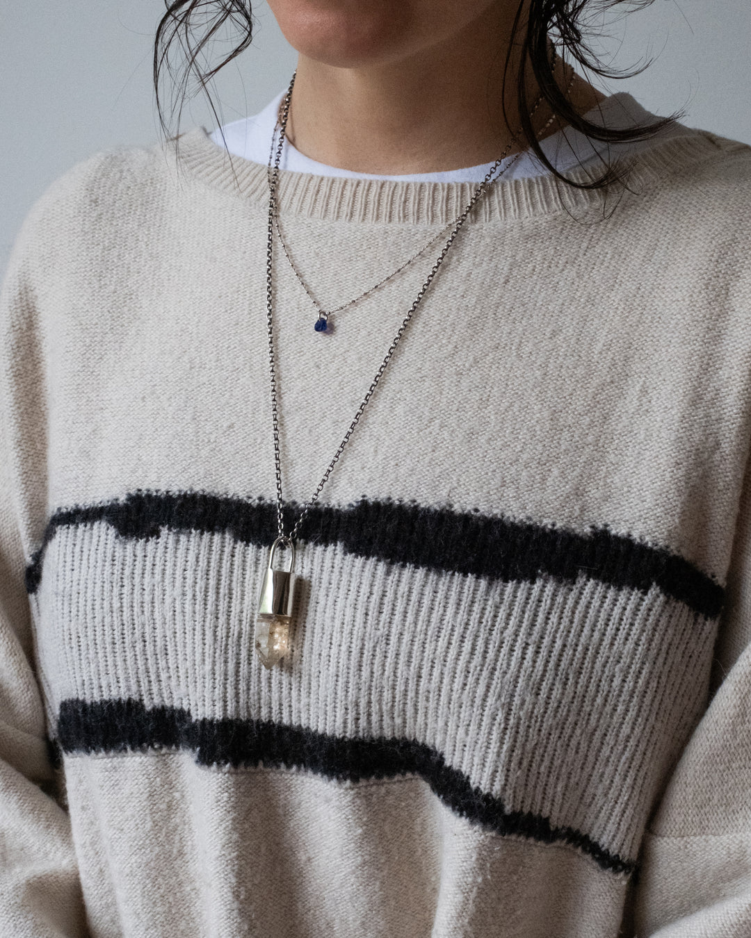 Petroleum Quartz Sterling Silver Necklace #2