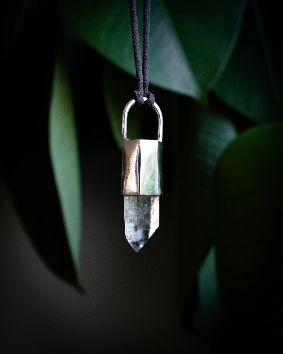 Lemurian Quartz Point Sterling Silver Necklace
