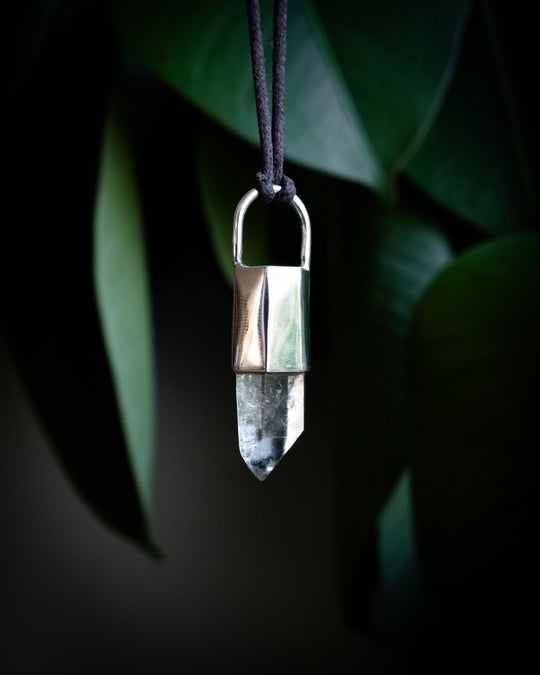 Lemurian Quartz Point Sterling Silver Necklace