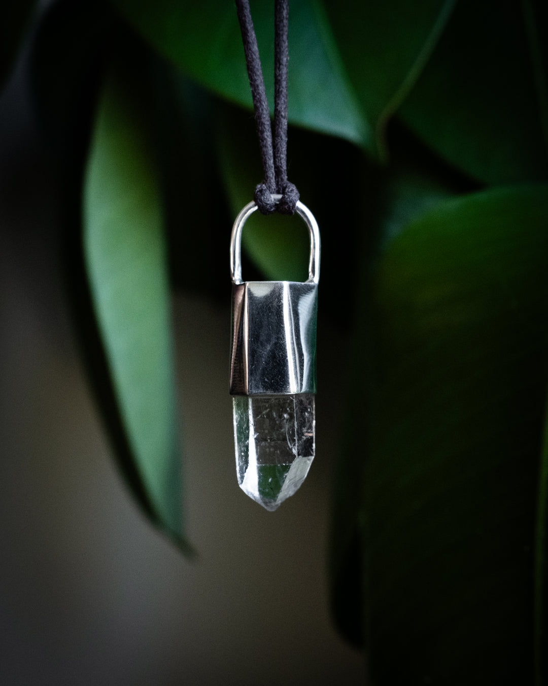 Lemurian Quartz Point Sterling Silver Necklace