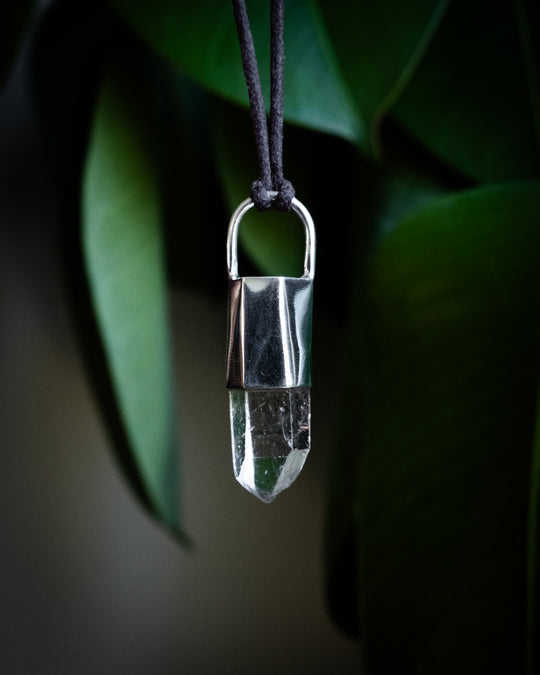 Lemurian Quartz Point Sterling Silver Necklace