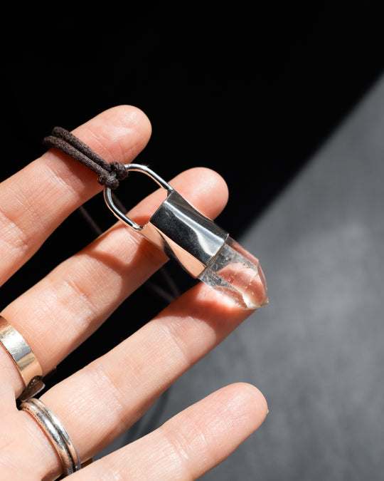 Lemurian Quartz Point Sterling Silver Necklace