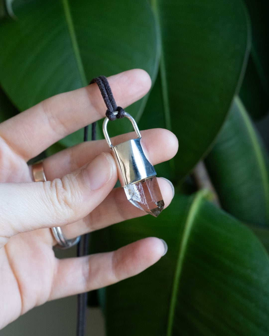 Lemurian Quartz Point Sterling Silver Necklace
