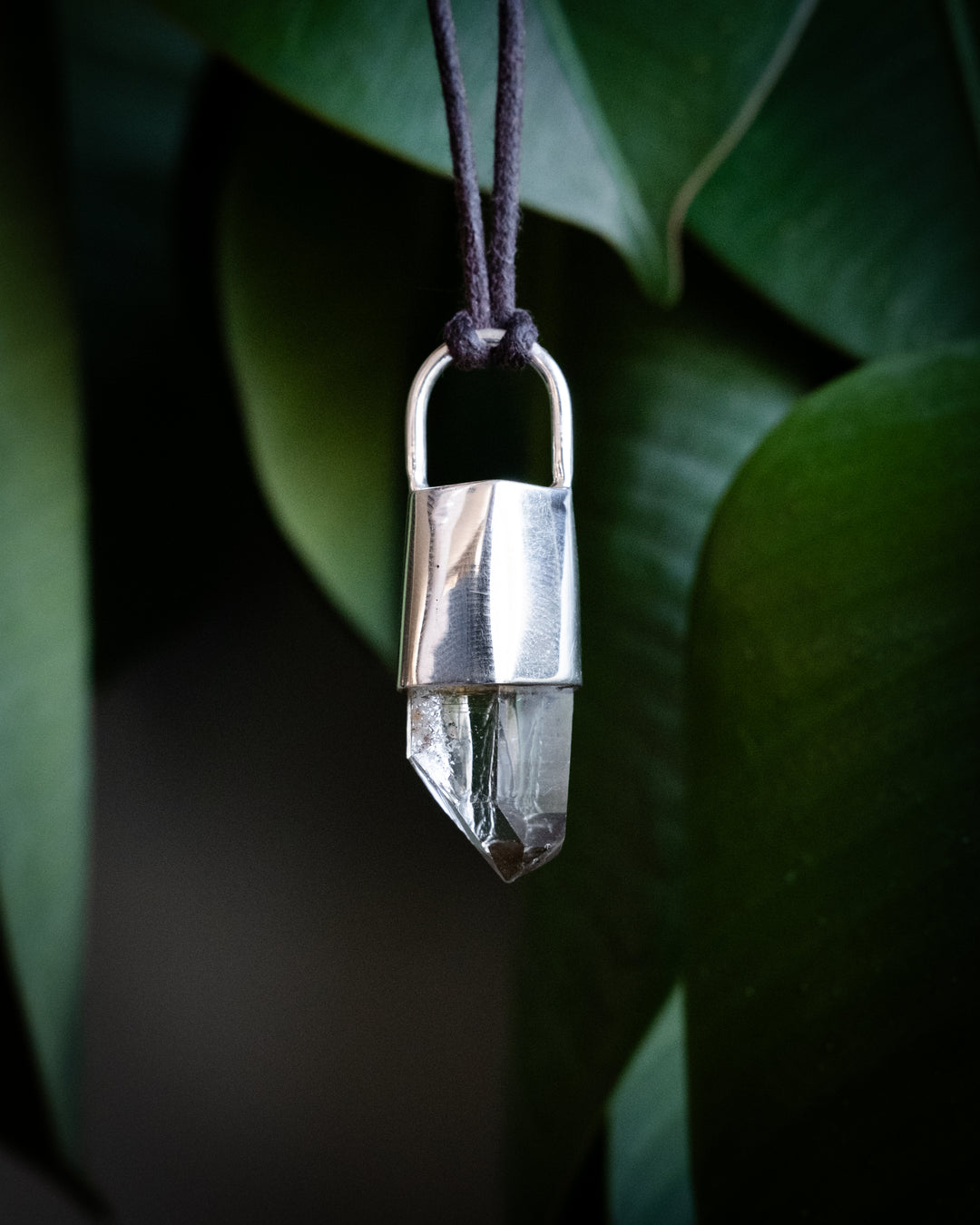 Lemurian Quartz Point Sterling Silver Necklace