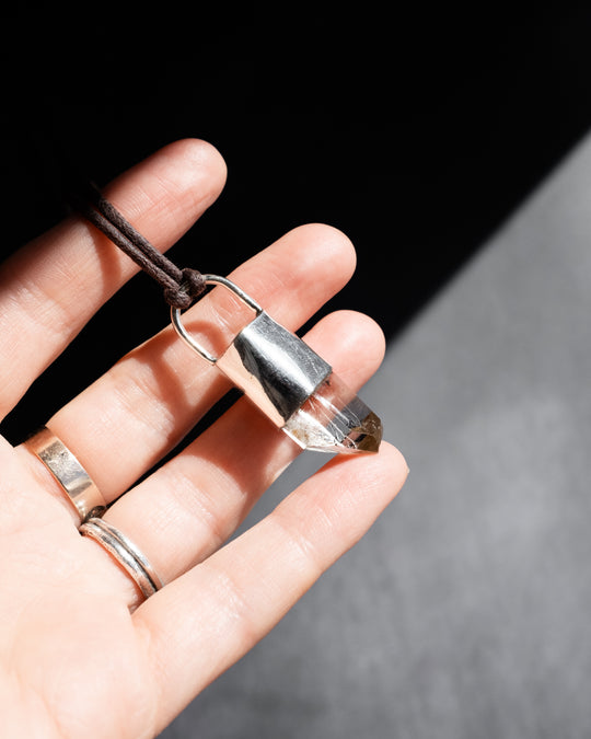 Lemurian Quartz Point Sterling Silver Necklace