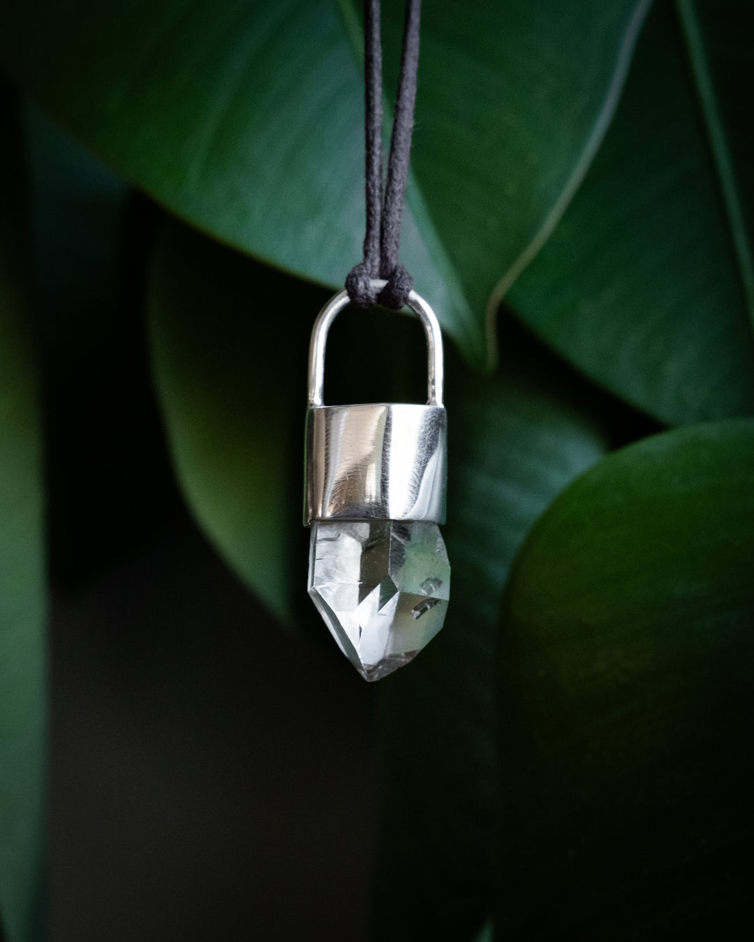 Lemurian Quartz Point Sterling Silver Necklace