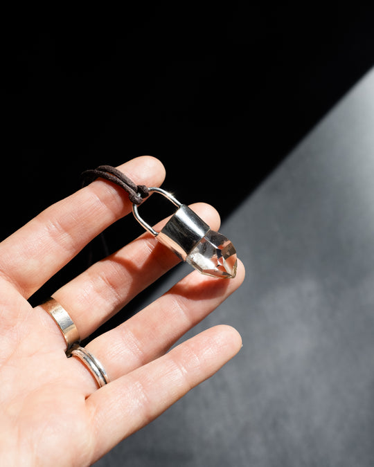 Lemurian Quartz Point Sterling Silver Necklace