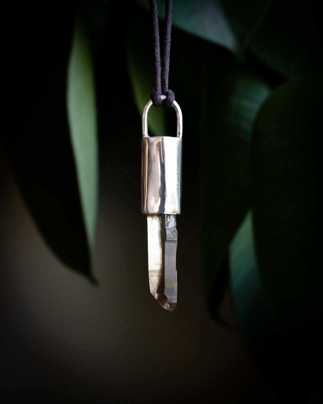 Natural Citrine Point Sterling Silver Necklace