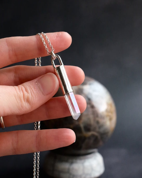 Angel Aura Quartz Sterling Silver Necklace #2