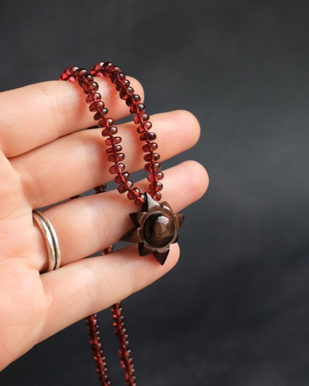 Red Tiger's Eye Solaris Beaded Necklace