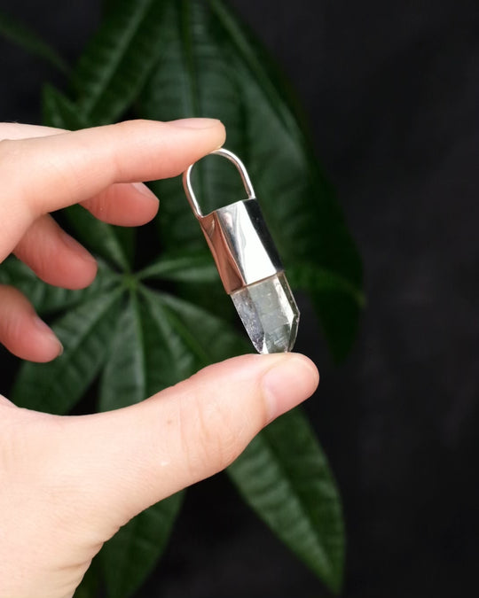 Lemurian Quartz Point Sterling Silver Necklace