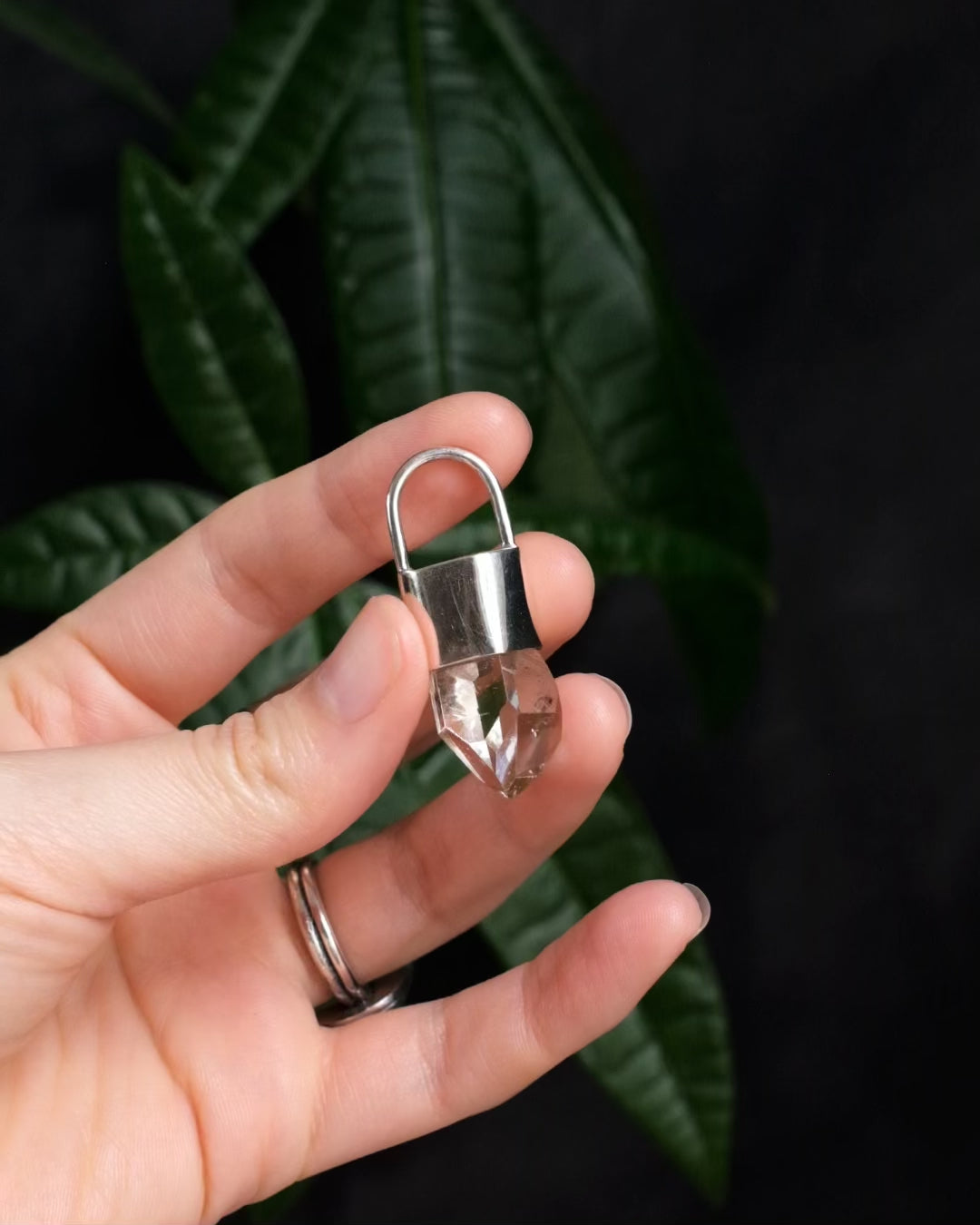 Lemurian Quartz Point Sterling Silver Necklace