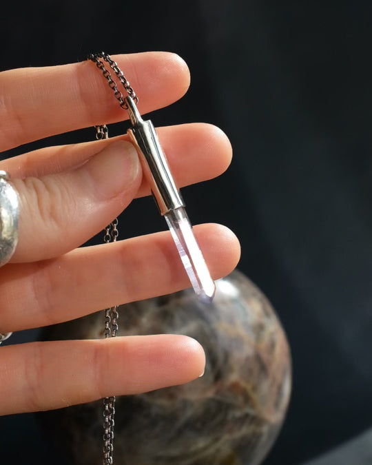 Tanzine Aura Quartz Sterling Silver Necklace #6